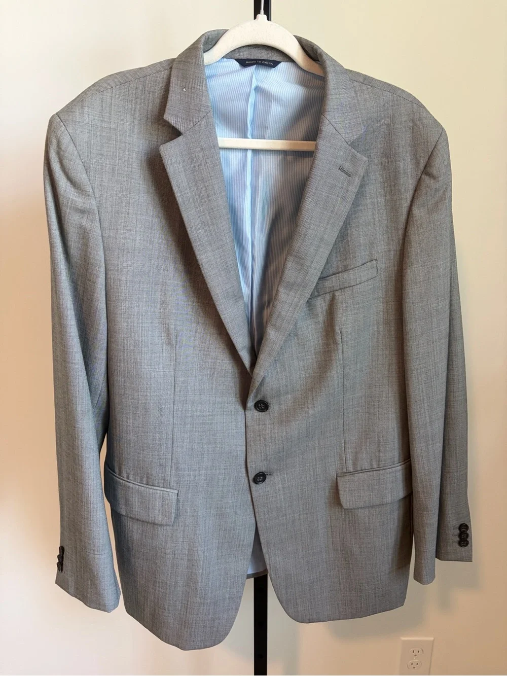 Banana Republic Light Gray Wool Sport Coat Blazer 44R Tailored Fit